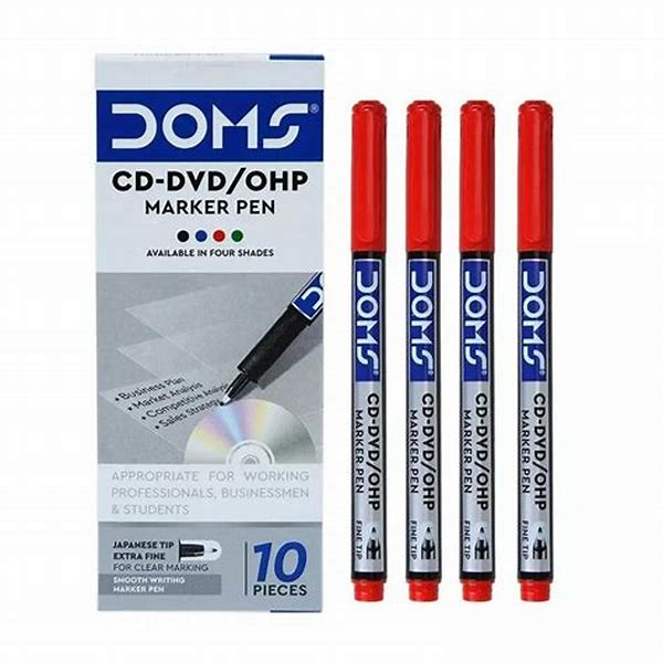 Marker Pen For CD-DVD/OHP Red DOMS