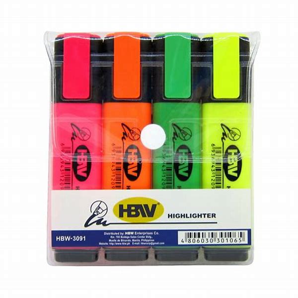 Highlighter Set 4 Pens Yellow 90531 Prima