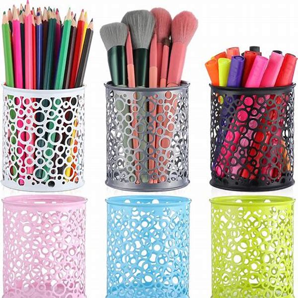 Pen Holder Matel Model 804 - Black & Silver Office Mix