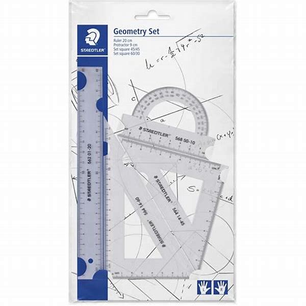[C-SH974021] Geometry Set (Ruler, Protractor, 2 Set Square)Model 569 PB4-0 Staedtler
