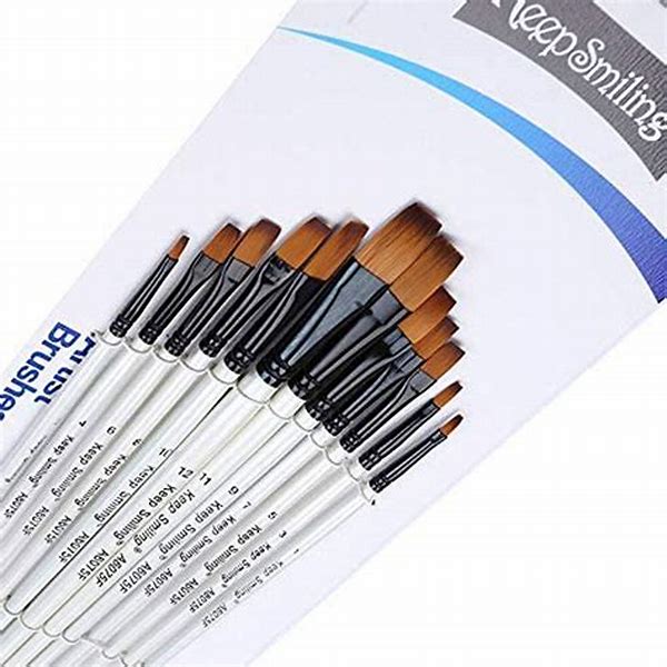 Artist Brushes(Flat) set Of 12 PCS Model A6075F keep Smiling