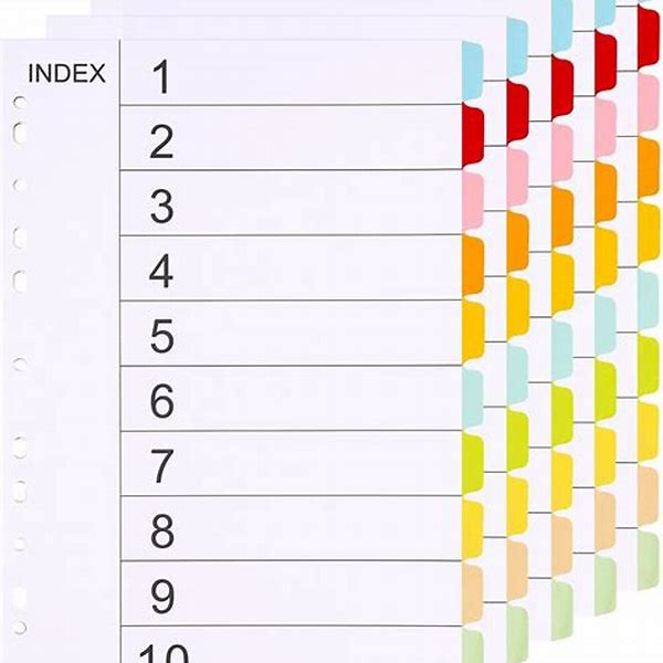 Binder DividersCarton Numbers 1-12 A4 Colors Yassin