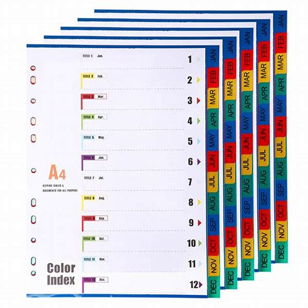 Binder DividersPlastic PVC Numbers 1-6  Digital