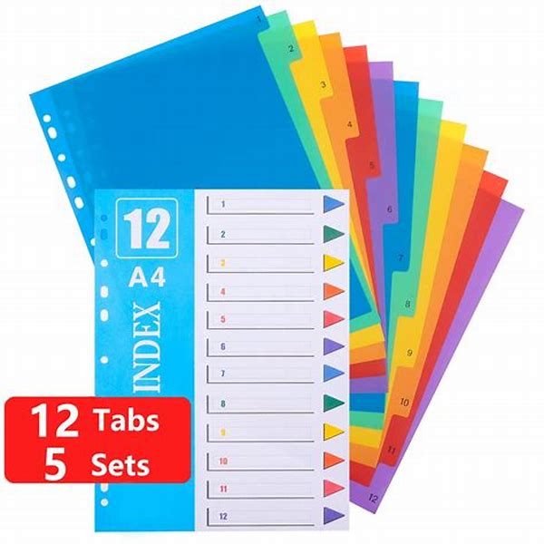 Binder Dividers Plastic 1-6 Colors&Numbers Mintra