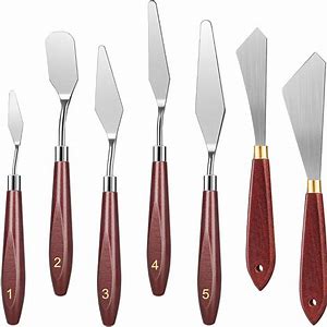 Metal Palette Knife 5 - 93A - 5With A Wooden Handle