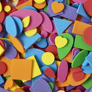 Office Mix Foam Shapes Glitter Colors