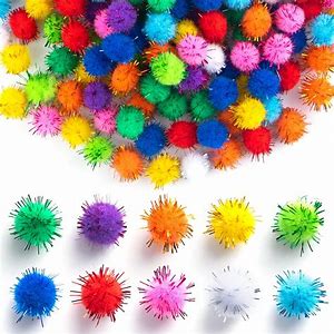 Power Pom Pom With Glitter - G - 22