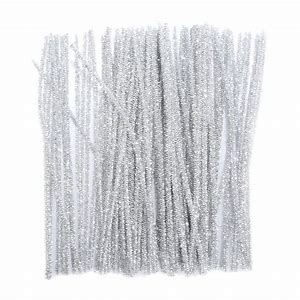 Office Mix Pipe Cleaner Glitter 25 Stick Silver