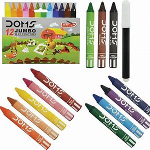 Doms Wax Crayons 12 Color Jumbo 7124