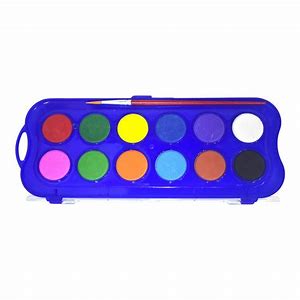 [C-SH715050] K - Max Premium Watercolor Acquerelli Palette With Brush Cod Kms0360 - 12 Colors