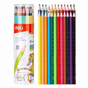 Deli Pencil Wooden Color Long Set 24 - C113 - 24 - Enovation
