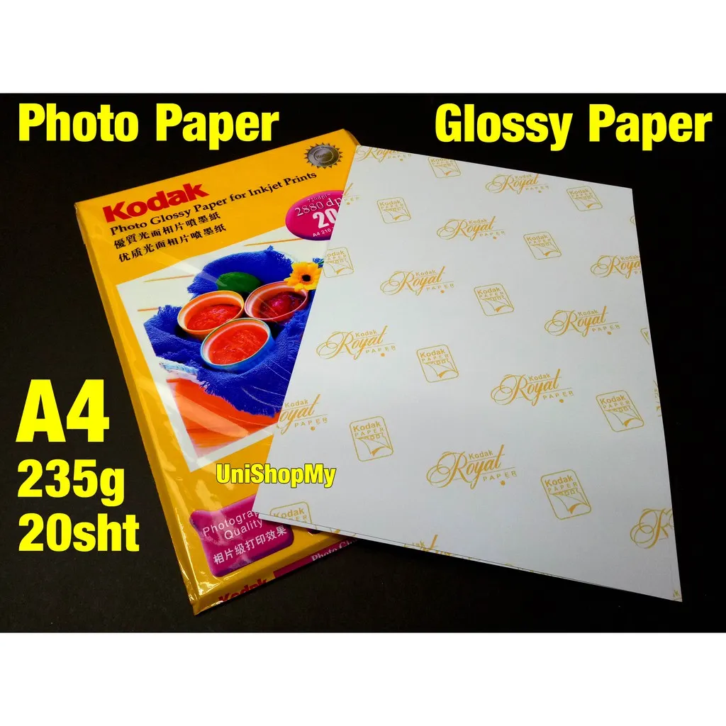 [A-PC209050] Kodak Paper Glossy 235 Gsm, A4 Sheets