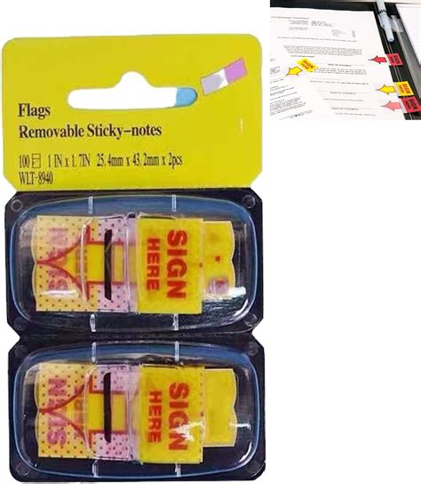 Office Mix Post It Colors Flag Sign Here