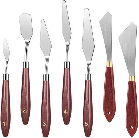 3With A Wooden Handle Metal Palette Knife 3 - 93A