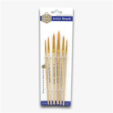 [C-AB124050] Brush Artist A6129R Set of 6 Pcs Round Keep Smiling