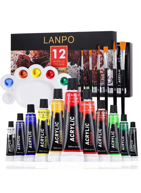 [C-AR625750] G1212 LANPO Water Colors Set 12 Tube 12 ml De
