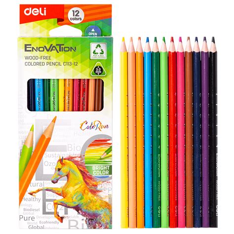 [C-SH119106] Deli Pencil Wooden Color Long Set 24 - C113 - 24 - Enovation