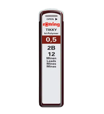 [P-LE107007] 2B Lead for Pencil Size 0.5 Rotring