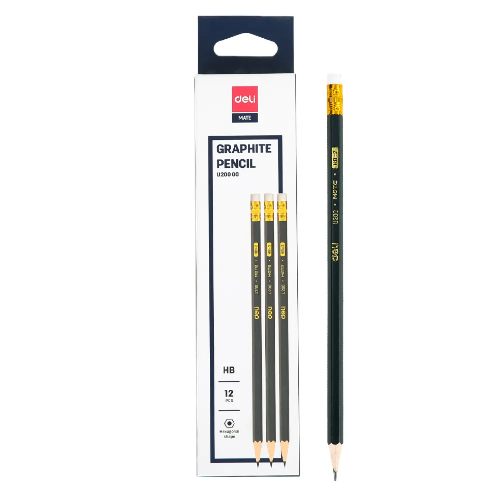 309891 Deli Pencil with Ereaser - Hb - U20000 - Mate