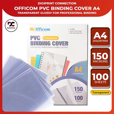 Prima Binding Cover Transparent (front) 150 Micron A4