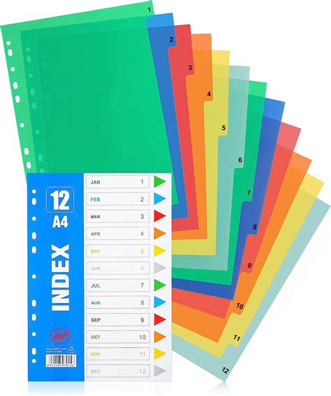 012 Midgo Sepratore Plastic 1 - 12 Color and Numbers - Mg