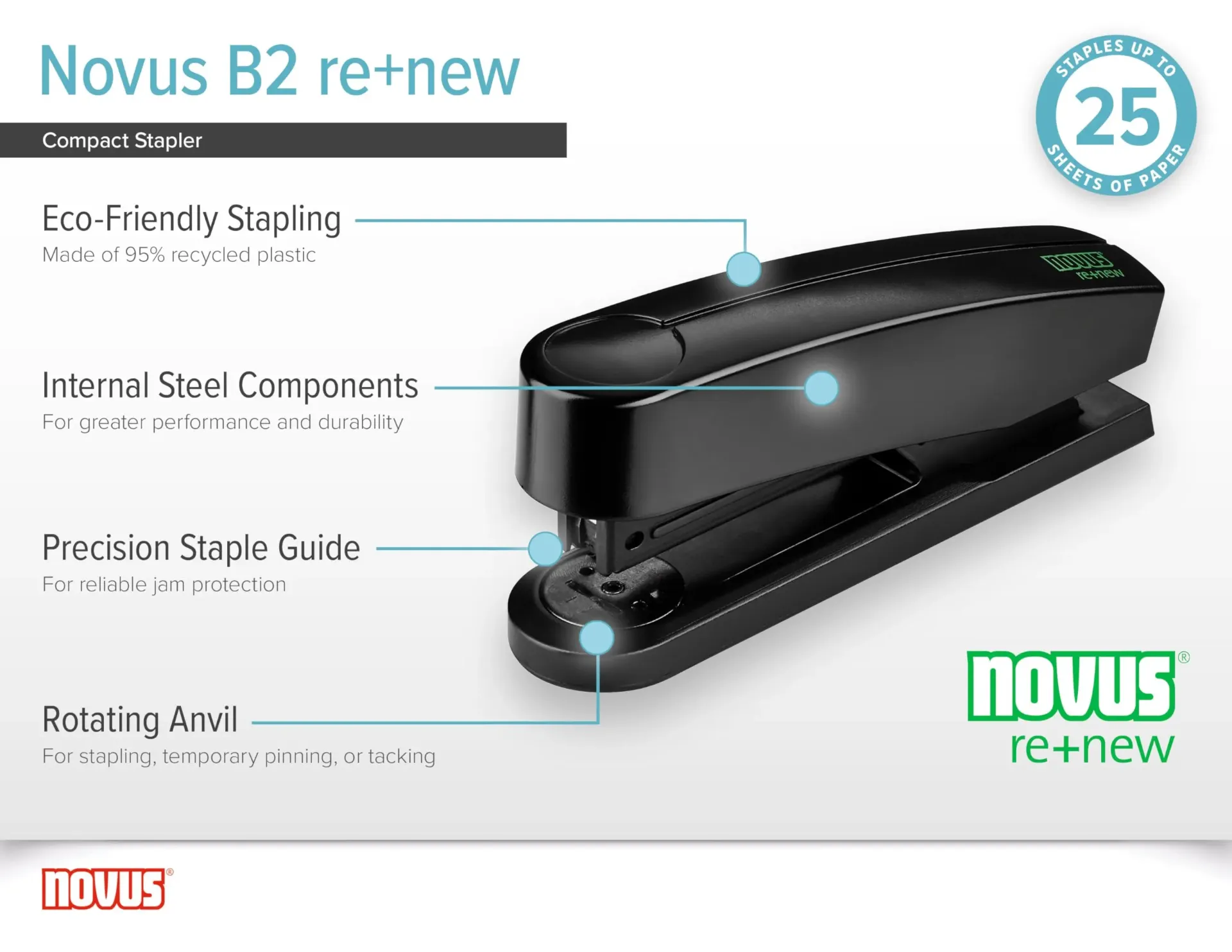 25 Sheets Germany Novus Stapler Model B2