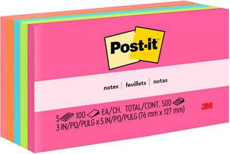 [A-PO175050] Info Post It Colors Size 3 x 5 - 5855 / 76