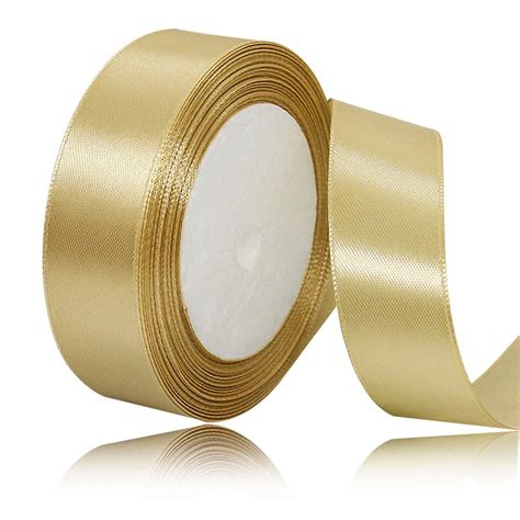 Office Mix Satin Ribbon Roll 1 cm Beige / Gold