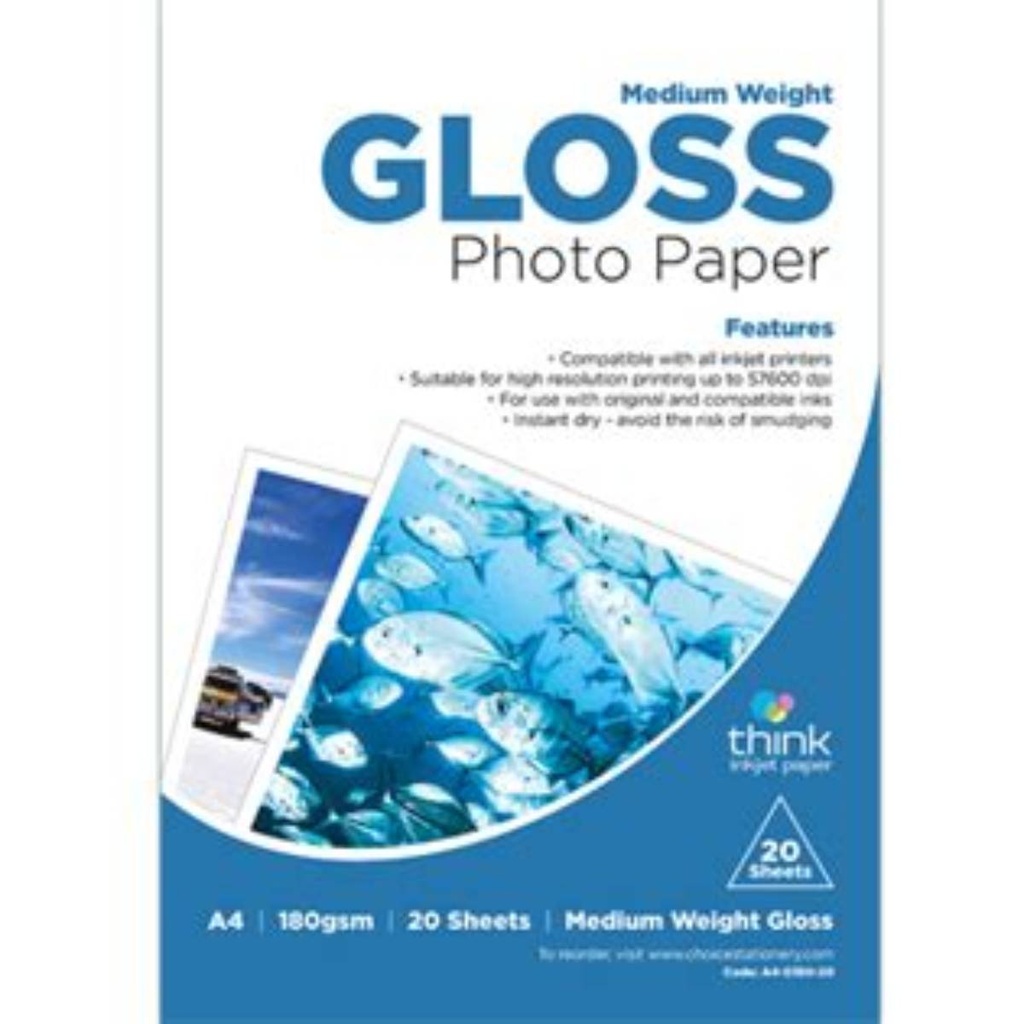 [A-PC212050] Power Paper Glossy 180 Gsm, A3, 20 Sheets