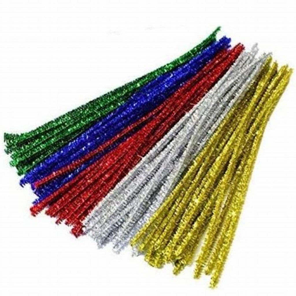 [C-AR569050] Pipe Cleaner Glitter 25 Stick Green Office Mix