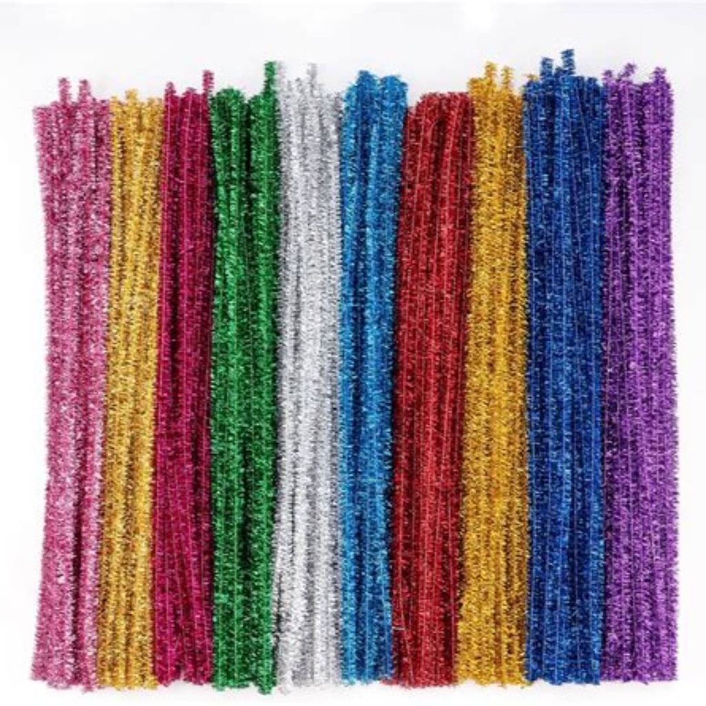 [C-AR577050] Pipe Cleaner Glitter 25 Stick Silver Office Mix