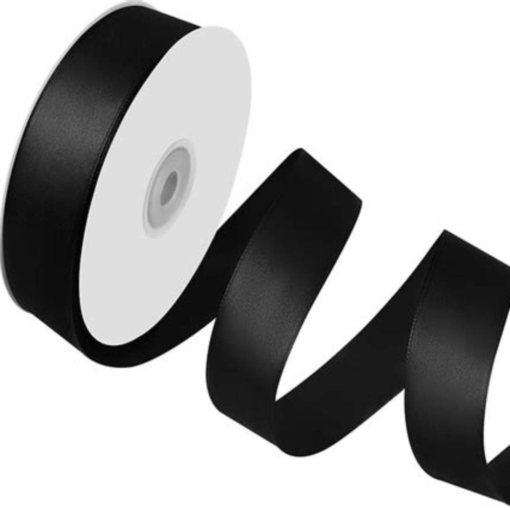 [C-AR631050] Office Mix Satin Ribbon Roll 1 cm Black