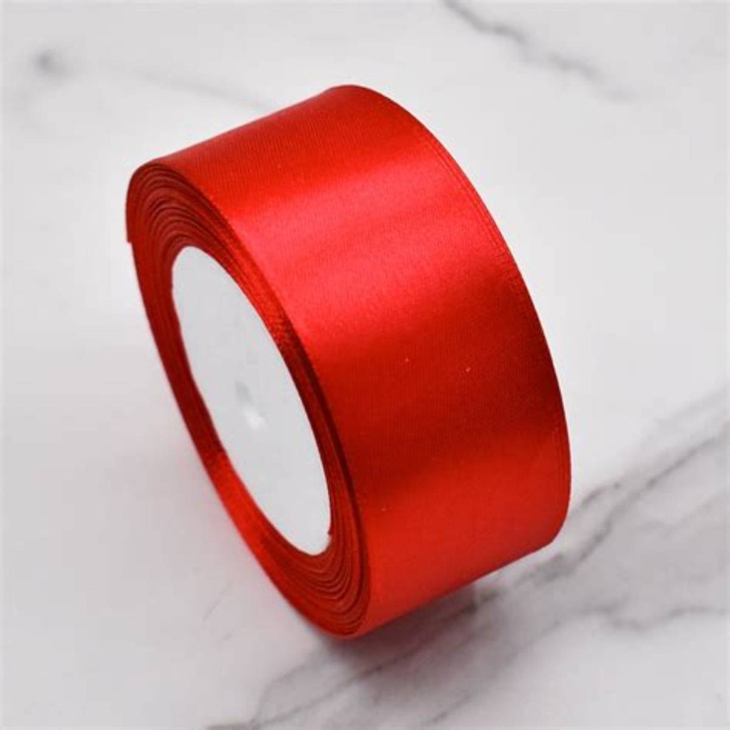[C-AR696050] Office Mix Satin Ribbon Roll 4 cm Red