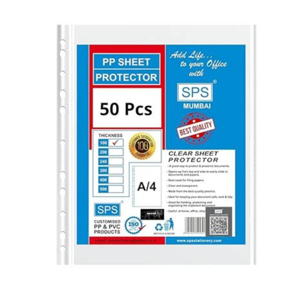 File U Shape Size A4 75 Micron Sofiplast