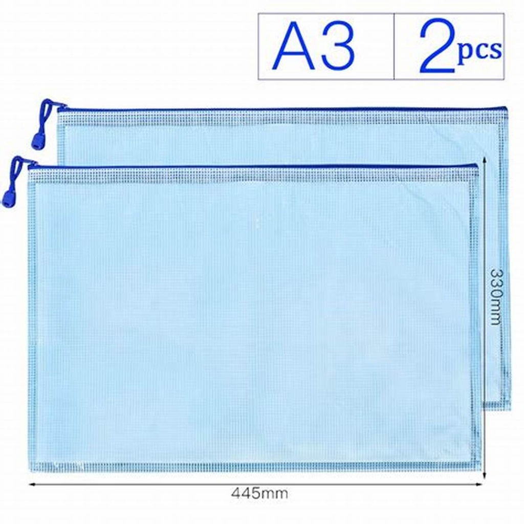 [F-FZ138050] File Zip Fabric - A3 - Blue