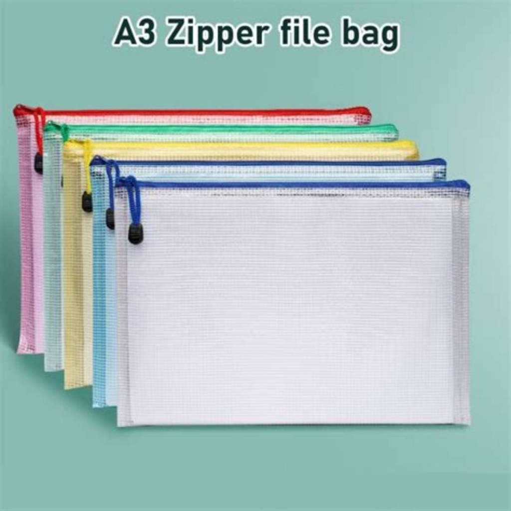 [F-FZ141050] File Zip Fabric - A3 - Yellow