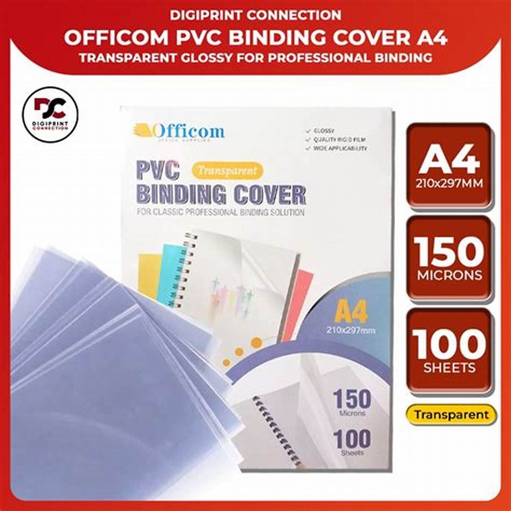 Binding Cover Transparent (front) 150 Micron A4 Prima