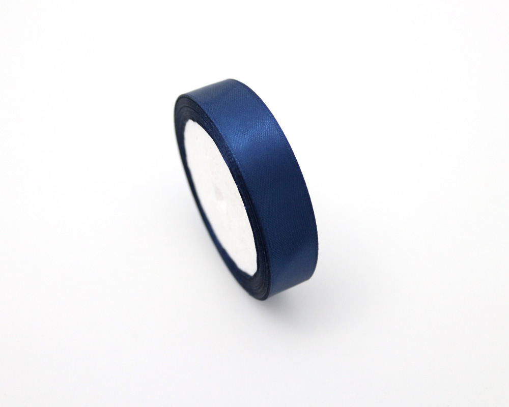 Satin Ribbon Roll 1cm Dark Blue Office Mix