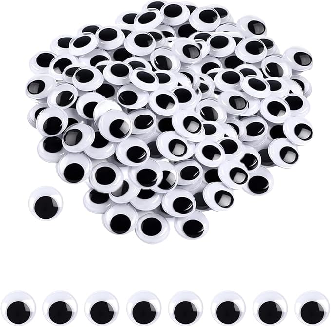 Wiggle Googly Eyes Big-100 Piece Black