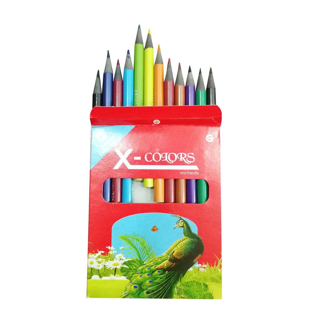 Pencil Wooden12 Colors Short- X-Colours
