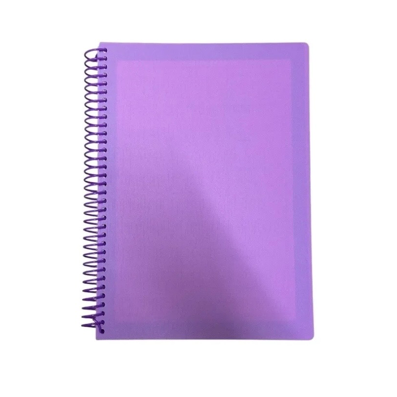 Note Book A4 With Pins Lines Purple-100sheets