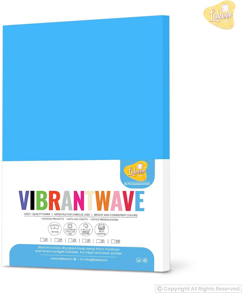 Paper 180gm 20 Sheets A4 Blue-Digital